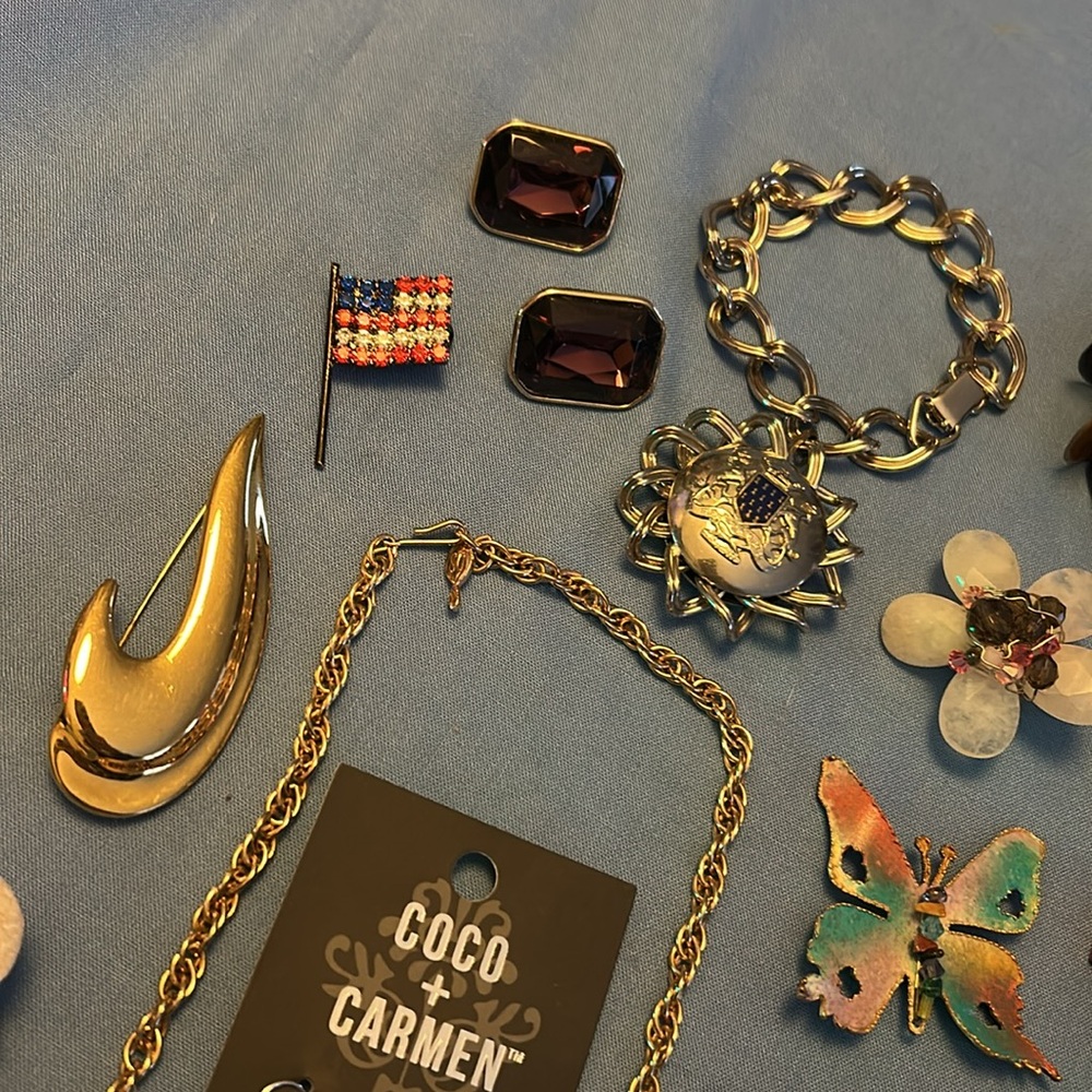 Lot of Assorted Jewelry 💎 Necklace Brooches Earrings Bracelets Pins (19 pieces) - Picture 8 of 16